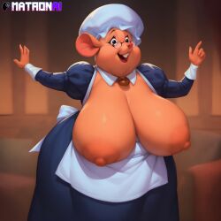 4k ai_generated anthro areola areolae bbw big_ass big_breasts breasts_out chubby chubby_anthro chubby_female curvaceous curvy curvy_body curvy_female disney gilf glasses granny highres huge_ass huge_breasts huge_butt huge_hips large_breasts maid maid_uniform matronai_(artist) mature mature_female mature_woman mouse mrs._judson nipples obese obese_anthro obese_female old older_female overweight patreon pinup rodent solo solo_female solo_focus ssbbw stable_diffusion the_great_mouse_detective thick_thighs wide_hips