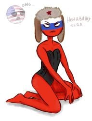 1boy 1girls countryballs countryhumans countryhumans_girl russia_(countryhumans) russian_text simple_background sunglasses tagme united_states_of_america_(countryhumans) ushanka