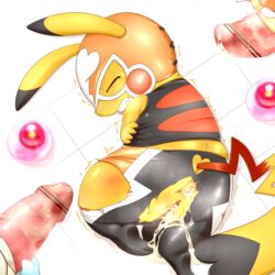 ... after_rape alacarte anus ass black_fur censor_bar censored clenched_teeth closed_eyes clothing cosplay_pikachu cum cum_in_ass cum_in_pussy cum_inside dipstick_ears faceless_male female female_focus feral forced fur hi_res impregnation male nintendo penis pikachu pikachu_libre pokémon_(species) pokemon pokemon_(species) pussy rape red_penis reddened_butt shaking shivering snout squirtle tears teeth video_games yellow_fur