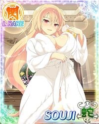 big_breasts blonde_hair red_eyes senran_kagura souji_(senran_kagura) towel yaegashi_nan