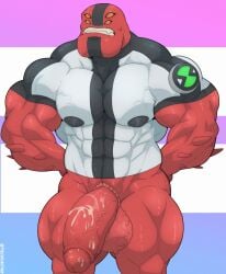 alien animal_humanoid anthro balls bara bara_tiddies bara_tits ben_10 big_balls big_chest big_pecs big_penis bottomless cum flaccid fourarms gigantic_chest gigantic_pecs huge_chest huge_pecs humanoid large_pectorals male male_only man_boobs man_breasts massive_chest massive_pecs moobs muscles muscular pantsless penis red_body red_skin solo solo_male tylerstark