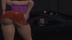 grand_theft_auto hand_on_ass hand_on_hip hand_on_own_ass michael_de_santa microskirt prostitute prostitution seductive seductive_pose