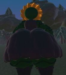 1girls big_ass big_breasts black_clothing black_mouth black_pants breasts bubble_ass bubble_butt female female_only forest green_ground plantie plants_vs_zombies pvz solar_flare_(pvz) thick_ass thick_thighs trees weirdmaker43 white_eyes