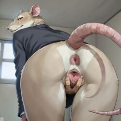 ai_generated anthro anus ass ass bottomless clitoris female furry jensen4321 looking_at_viewer looking_back mammal mouse mouse_tail murid murine pussy raised_tail rat rat_tail rear_view rodent rodent_tail solo spread_pussy spreading_pussy tagme tail urethra