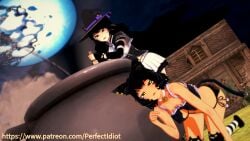 blake_belladonna cat_ears cat_girl cat_lingerie cat_tail cauldron faunus kali_belladonna koikatsu perfect_idiot rwby witch_costume witch_hat