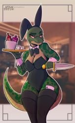 anthro bunny_costume clothing costume female hi_res humanoid reptile scalie snake solo xxkingskeleton1