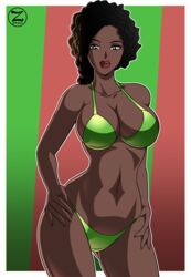 1girls 2d artist_name artist_signature bikini braided_hair breasts commission dark-skinned_female dark_skin female female_only grey_eyes jacqui_briggs large_breasts mortal_kombat mortal_kombat_11 netherrealm_studios pose thighs very_dark_skin video_games zafirydraw