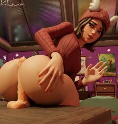 1girls big_ass big_penis fortnite kit_s_une light-skinned_female light_skin skye_(fortnite) white_penis