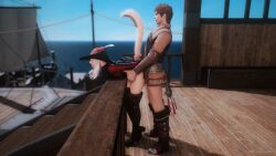 bent_over blonde_hair final_fantasy final_fantasy_xiv forced forced_sex from_behind hyur miqo'te penetration rape vaginal_penetration