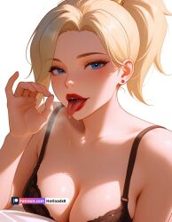 ai_generated fellatio_gesture female hotload-8 mercy_(overwatch) overwatch overwatch_2 waifu_diffusion