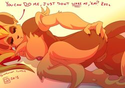 1girls 2018 anthro anthrofied anus armpits ass azosia bearbox_doodletimes big_ass big_breasts breasts brown_fur closed_eyes dialogue english_text feet feline female female_only fur furry furry_only hair lion lioness mammal nintendo nipples nude paws pokémon_(species) pokémorph pokemon presenting presenting_hindquarters presenting_pussy pussy pyroar solo tail text thick_thighs url video_games watermark wide_hips