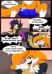 absurd_res anthro canid canine canis comic duo english_text flame_the_wolf genitals hi_res kirudi18 kirudi_the_wolf licking male male/male mammal oral penile penis penis_lick ps5_controller sega sex sonic_(series) sonic_the_hedgehog_(series) text tongue wolf