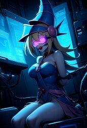 ai_generated artist_request ball_gag blonde_hair bondage dark_magician_girl female female_only femsub gag hypnosis long_hair mind_control solo tinted_eyewear visor yu-gi-oh!