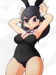 armpits bunny_ears bunny_girl bunnysuit hex_maniac nervous pokemon shyrookiee sweating