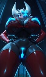 1furry absurd_res ai_generated anthro big_breasts blue_eyes blue_pussy bra breasts furry hi_res highres hollow_knight lampy_(azura_inalis) large_breasts looking_at_viewer nipples no_bra oc original_character pussy roger1011 tagme team_cherry thighhighs