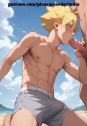 ai_generated beach blowjob boruto:_naruto_next_generations erection male males_only naruto naruto_(series) nude petite pleasurecode stranger suggestive uzumaki_boruto yaoi