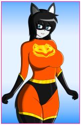 anthro bodysuit breasts eira_(fred715) fred715 superhero superhero_costume superheroine tagme tail