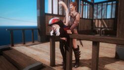 bent_over blonde_hair final_fantasy final_fantasy_xiv forced forced_sex humanoid hyur miqo'te penetration rape tail vaginal_penetration