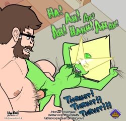 1boy 1girls abryssle alien alien_girl alien_humanoid arm_behind_head armpits arms_up bed blue_eyes brown_hair female gem glasses male missionary_position mrswindle94 nude nude_female nude_male original original_character peridot_(steven_universe) shaved_pussy sheet_grab short_hair size_difference steven_universe unknowingest vaginal_penetration visor yellow_eyes