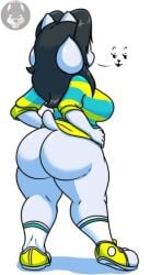 2d 2d_(artwork) ass backview big_ass humanoid kingjion round_ass showing_ass teasing temmie_(undertale) undertale