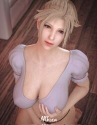 1girls 3d amyfukuda big_breasts blonde_hair breasts claudia_strife female final_fantasy final_fantasy_vii final_fantasy_vii_remake grabbing_own_breast large_breasts mature_female milf mother solo square_enix