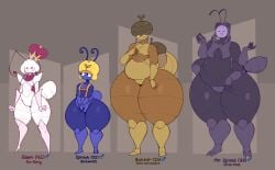 4boys antennae ants butter_(dozighost) dozighost king_glam_(dozighost) males males_only mr._spood_(dozighost) sprout_(dozighost) tagme thick_thighs wide_hips