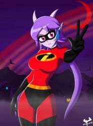 1girls anthro bodysuit breasts elastigirl elastigirl_(cosplay) female_only fred715 freedom_planet freedom_planet_2 sash_lilac solo solo_female solo_focus superhero superhero_costume superheroine tagme tail the_incredibles