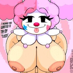 1girls 2025 artist_name artist_signature ass big_areola big_ass big_thighs black_eyes breast_focus breasts closed_mouth closed_smile clown clown_girl clown_makeup clown_paint dated english_text female female_focus female_only freckles freckles_on_ass freckles_on_breasts functionally_nude functionally_nude_female hannah_(spicyboi) happy happy_female heart heart_symbol huge_breasts light-skinned_female light_skin looking_at_viewer oc open_eyes original_character paint pink_hair pixel_(artwork) pixel_art redraw smile smiling_at_viewer solo spicyboi star_(symbol) talking talking_to_viewer text thick_thighs thighs tongue tongue_out twitter_link twitter_username two-tone_background two-tone_hair venus_body voluptuous voluptuous_female