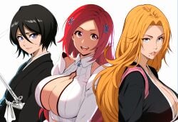 3girls bleach bleach:_the_thousand-year_blood_war inoue_orihime kuchiki_rukia matsumoto_rangiku shonen_jump solo_female stayaliveplz