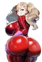 1girls ai_generated ameanon ann_takamaki ass_focus atlus back_view big_ass big_breasts blonde_hair blue_eyes bodysuit bubble_ass bubble_butt curvaceous curvy_female earrings female female_only hand_on_butt huge_ass large_breasts light-skinned_female light_skin looking_at_viewer looking_back pawg persona persona_5 smiling standing thick thick_ass thick_thighs twintails voluptuous voluptuous_female wide_hips