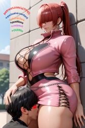 against_wall ai_generated big_breasts big_butt kof licking licking_pussy patreon shermie_(kof) thick_thighs thighs ul7990