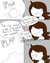 1boy 1girls ahe_gao anal blush broken dry_anal english_text huge_ass huge_breasts huge_cock hyper_penis jaiden jaiden_animations mightycock mob_face nude painal painful_penetration plap unseen_male_face youtube youtuber