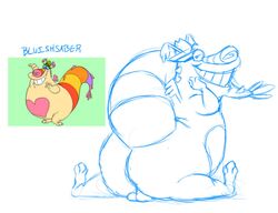 ass balls bob-jiggles cartoon_network dexter's_laboratory dragon koosalagoopagoop male male_only overweight penis presenting scalie solo