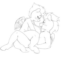 2019 big_breasts blush breasts equid equine female friendship_is_magic hi_res imminent_sex male mammal mcsweezy monochrome my_little_pony pterippus sex sketch smiling soarin_(mlp) spitfire_(mlp) straight thick_thighs wonderbolts_(mlp)