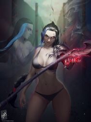 cleavage darkin female kayn league_of_legends revealing_clothes rhaast_(league_of_legends) rule_63 scythe themaestronoob