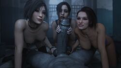 1boy 3d 3girls ada_wong ada_wong_(adriana) ball_fondling big_penis biohazard breasts capcom claire_redfield claire_redfield_(jordan_mcewen) cock_worship female fondling_balls foursome grey_skin huge_cock jill_valentine jill_valentine_(sasha_zotova) light-skinned_female light_skin looking_at_viewer male monster mr_x pov resident_evil resident_evil_2 resident_evil_2_remake resident_evil_3 resident_evil_3_remake stephanie23 testicle_grab tyrant