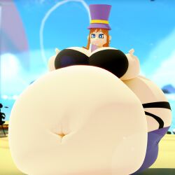 1girls a_hat_in_time beach big_breasts boba_tea boba_tea_challenge bra cleavage drinking earrings hat hat_adult hat_kid huge_ass huge_belly hyper_ass hyper_belly hyper_fat obese ocean ssbbw stockings thick_thighs thong tophat weight_gain wide_hips