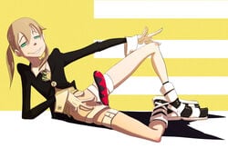 clothing fixxxer maka_albarn partially_clothed presenting_strap-on soul_eater strap-on