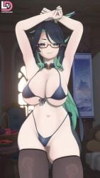 1girls 3d 3d_animation animated animation blender blender_(software) breasts female genshin_impact glasses green_eyes green_hair hip_sway hips huge_breasts laosduude long_hair mature_female no_sound solo_female tagme thick_thighs thighs video wide_hips xianyun_(genshin_impact)