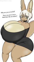 aged_up anthro big_ass big_breasts breasts_bigger_than_head brown_fur clothed dropedartist enormous_ass enormous_breasts female female furry furry_female furry_only huge_ass huge_breasts looking_at_viewer made_in_abyss nanachi open_mouth panties tail talking_to_viewer text thick thick_ass thick_legs thick_thighs