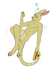 abs ahe_gao alcohol beverage blush clothing drunk girly hi_res invalid_tag looking_pleasured macropod male mammal marsupial paws presenting sigur024 solo underwear