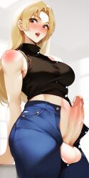 1girls ai_generated bangs bare_shoulders belly big_balls big_breasts big_penis blush blushing_at_viewer blushing_profusely breasts clothing cock cum cum_on_body curvaceous denim denim_jeans dick dickgirl female female_focus fit fit_female freckles futa_only futanari hands_behind_back huge_balls huge_breasts huge_cock jeans jujutsu_kaisen large_breasts light-skinned_female light_skin long_hair looking_at_viewer midriff muscular muscular_female navel no_bra no_bra_under_clothes open_mouth oppai pale-skinned_female pants parted_bangs penis penis_out pov pov_eye_contact self_upload shemale shiny_skin sleeveless sleeveless_shirt smile stable_diffusion surprise surprised surprised_expression unzipped unzipped_pants very_long_hair voluptuous yuki_tsukumo