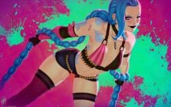 1girls clothed female female_only jinx_(league_of_legends) league_of_legends solo themaestronoob