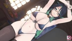 1girls 3d 3d_animation alternate_version_available animated animation bikini blender blender_(software) breasts female genshin_impact glasses green_eyes green_hair hip_sway hips huge_breasts laosduude long_hair mature_female no_sound solo_female tagme thick_thighs thighs video wide_hips xianyun_(genshin_impact)