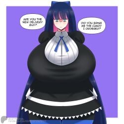 1girls crysnickel female goth huge_breasts panty_&_stocking_with_garterbelt stocking_anarchy tagme