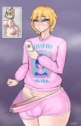 1boy 1femboy 2023 2d 2d_(artwork) arousal aroused artist_signature big_dick big_penis blonde_femboy blonde_hair blonde_hair_blue_eyes blonde_hair_femboy blue_eyes blush blushing_femboy dated erect erect_penis erection femboy femboy_only feminine feminine_male girly green_(greenbutdark) hair_between_eyes huge_cock light-skinned_femboy light_skin looking_at_phone looking_at_porn male male_only melty_blood namelesselfz neck_length_hair neco-arc pink_shorts pink_sweater precum precum_through_clothing precumming running_shorts shorts smooth_penis solo solo_femboy source_request straight thick thick_ass thick_boy thick_thighs tsukihime