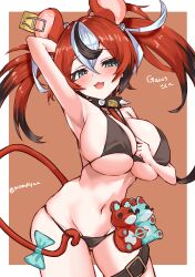 1girls animal_ears big_breasts bikini blush breasts female female_only hakos_baelz hi_res high_resolution highres hololive hololive_english hololive_english_-council- hololive_english_-promise- huge_breasts mooninnkyuu mouse_ears mouse_tail pose rat_ears rat_tail red_hair solo solo_female tail thigh_belt thigh_strap twintails virtual_youtuber voluptuous wide_hips