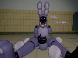 animatronic anthro balls big_balls big_penis bigfurball condom container filled_condom five_nights_at_freddy's five_nights_at_freddy's_2 genitals lagomorph leporid machine male male_only mammal needy penis rabbit robot scottgames sexual_barrier_device sitting sitting_on_ground solo tagme withered_bonnie