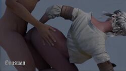 3d anal anal_sex animated anus ass bent_over blender breasts cd_projekt_red ciri doggy_style female from_behind gaping_anus male nipples no_sound onusman penis sex the_witcher_(series) the_witcher_3:_wild_hunt video white_hair