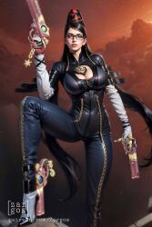 1girls abs ai_generated bayonetta bayonetta_(character) big_breasts breasts cleavage female fit fit_female hips large_breasts looking_at_viewer nipples pinup thick_thighs thighs zargos